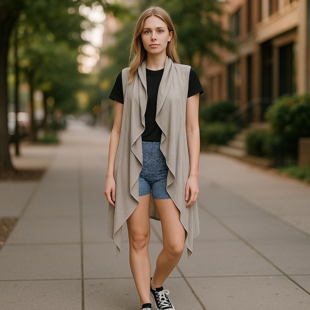 Dolce Cabo Tan Drape Vest - Picture 1 of 12